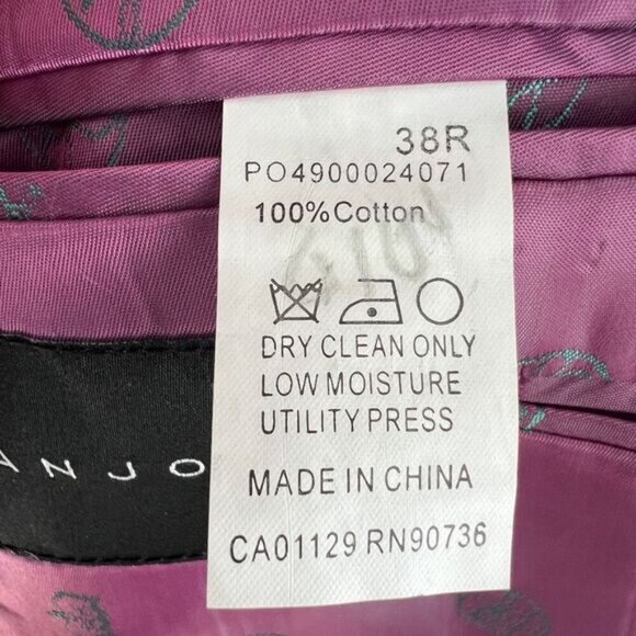 Sean John Men's 38R Regular Black Classic 2 Button Pink Lined Blazer Suit Jacket - Picture 4 of 12